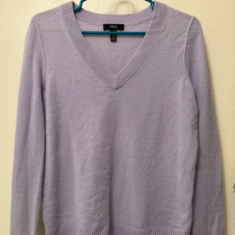 Lavender-blue cashmere sweater